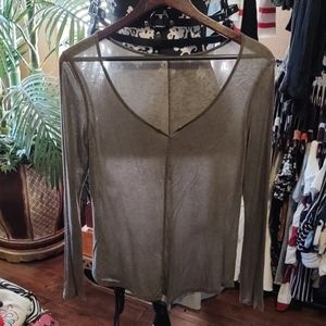 Long-sleeve sheer lightweight tops 3 colors